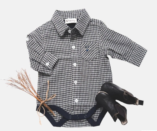 Baby Boys Dress Shirt Romper